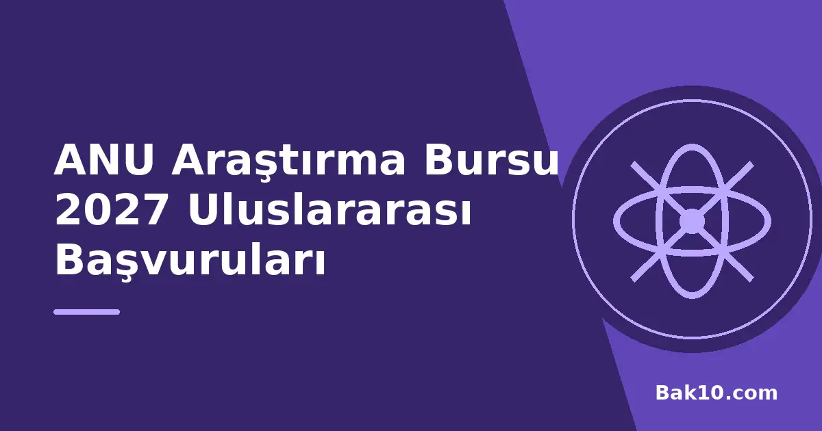 ANU Araştırma Bursu 2027 Uluslararası Başvuruları