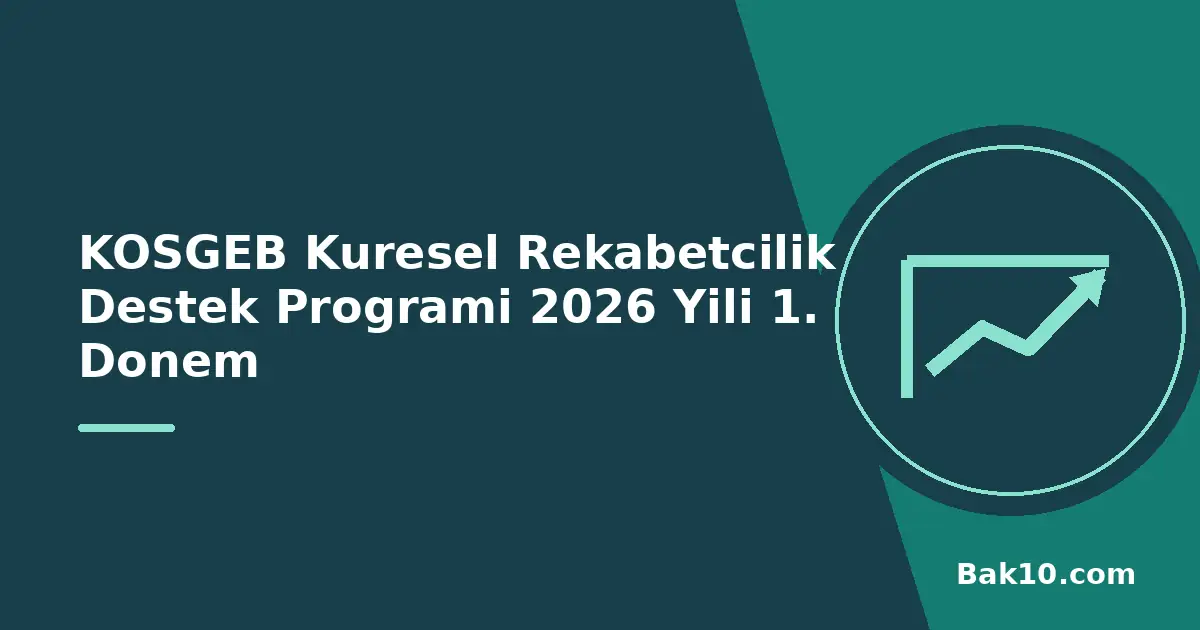 KOSGEB Küresel Rekabetçilik Destek Programı 2026 Yılı 1. Dönem